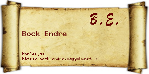 Bock Endre névjegykártya